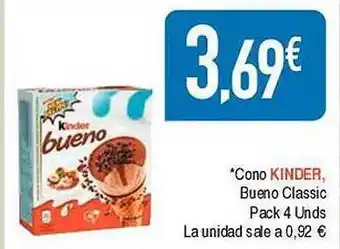 Masymas Cono kinder bueno classic pack 4 oferta