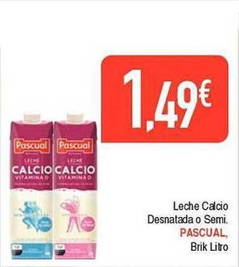 Masymas Leche calcio desnatada o semi pascual oferta