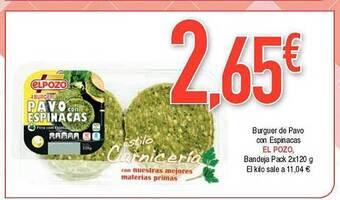 Masymas Burguer de pavo con espinacas el pozo oferta