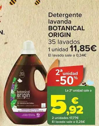 Carrefour Detergente lavanda botanical origin 35 lavados oferta