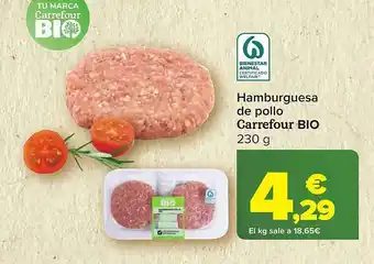 Carrefour Hamburguesa de pollo carrefour bio oferta
