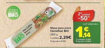 Carrefour 2a unidad -50% masa para pizza carrefour bio oferta