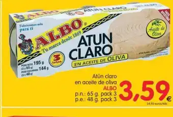 Alimerka Atún claro en aceite de oliva Albo 65g oferta