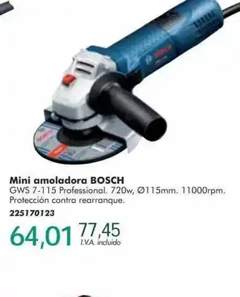 Mini amoladora bosch gws 7-115 professional