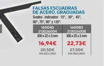 Coinfer Falsas escuadras de acero graduadas oferta
