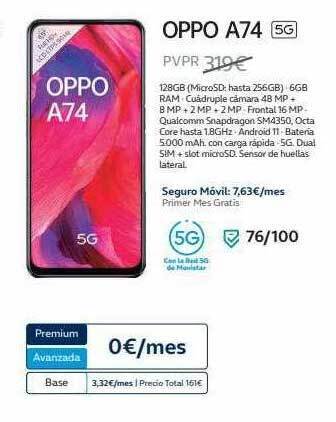 Movistar Oppo a74 oferta