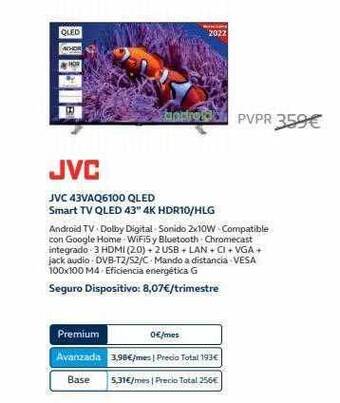 Movistar Jvc 43vaq6100 qled smart tv qled 43 oferta