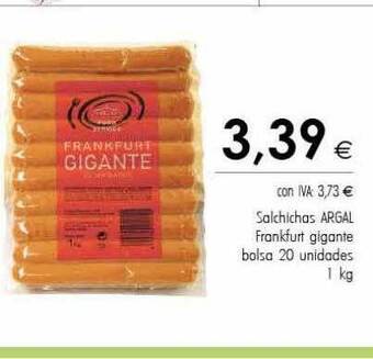 Cash Ifa Salchichas argal frankfurt gigante bolsa 20 oferta