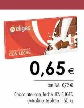 Cash Ifa Chocolate con leche ifa eliges extrafino tableta oferta