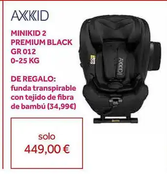 Prénatal Axkid minikid 2 premium black gr 012 0-25 kg oferta