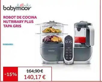 Babymoov robot de cocina nutribaby plus tapa gris