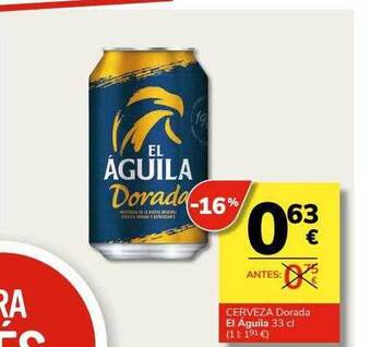Supermercados Charter Cerveza dorada el águila oferta