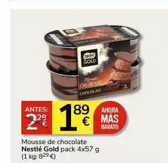 Supermercados Charter Mousse de chocolate nestlé gold oferta