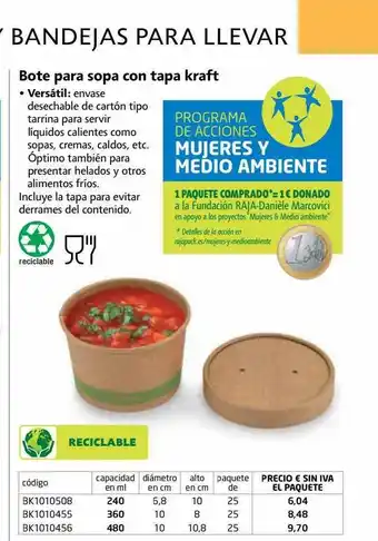 Bote para sopa con tapa kraft