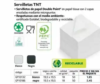 Servilletas tnt