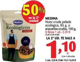Alimerka Medina Nuez cruda peladda ecológica 85g o anacardos crudos 100g oferta