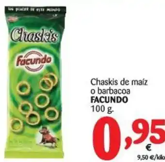 Alimerka Facundo Chaskis de maíz o barbacoa 100g oferta