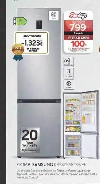 Tien 21 Combi samsung rb38t674csa ef oferta