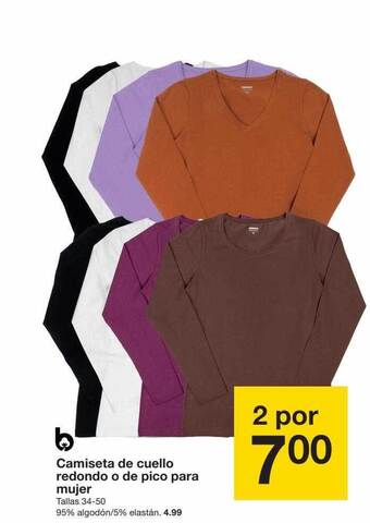 Zeeman Camiseta de cuello redondo o de pico para mujer oferta
