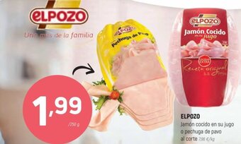 Coviran Elpozo Jamón cocido en su jugo o pechuga de pavo al corte oferta