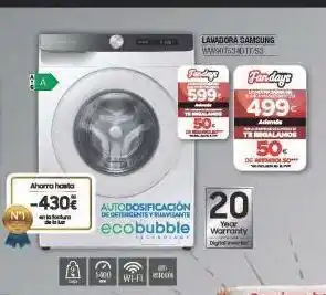 Milar Ahorrahasta -430€ for a 1400 wi-f autodosificación de detergents y suavizante ecobubble techsoleny m lavadora samsung oferta