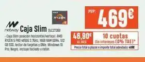 PCBox W netway caja slim lz7289 -caja slim posición horizontal/vertical amo ryzen 5 pro 48506 3.7ghz, 16gb ram ddr4, 512 gb ssd le oferta