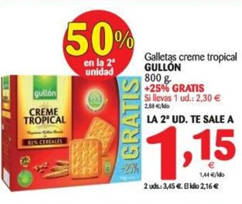 Alimerka Gullón Galletas creme tropical 800g oferta