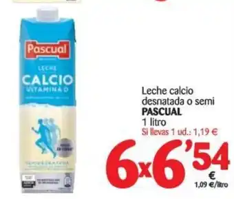 Alimerka Pascual Leche calcio desnatada o semi 1L oferta