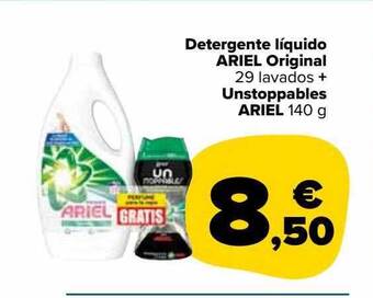 Carrefour Market Detergente líquido ariel original + unstoppables ariel oferta