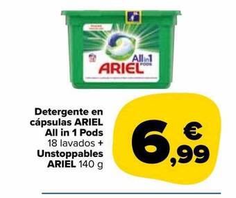Carrefour Market Detergente en cápsulas ariel all in 1 pods + unstoppables ariel oferta