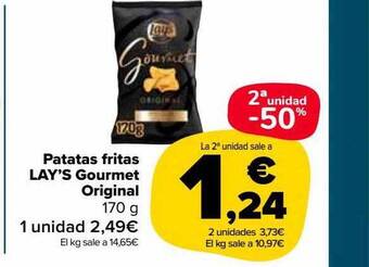 Carrefour Market 2a unidad -50% patatas fritas lay's gourmet original oferta