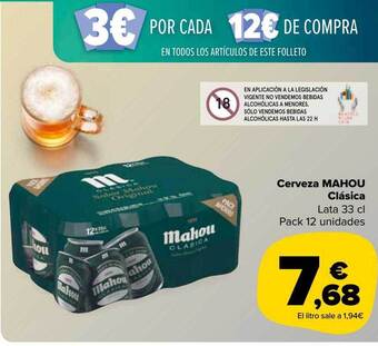 Carrefour Market Cerveza mahou clásica oferta