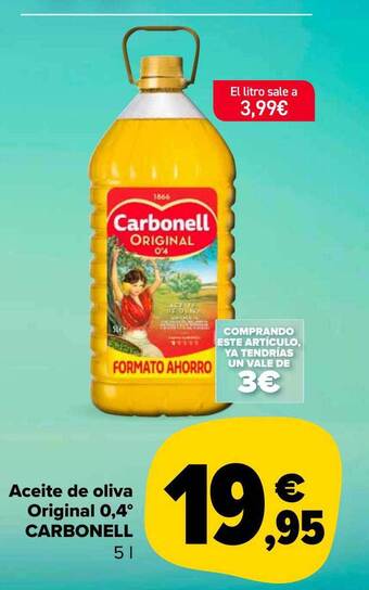 Carrefour Market Aceite de oliva original 0.4° carbonell oferta