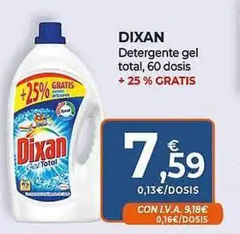 CashDiplo Dixan detergente gel total 60 dosis + 25% gratis oferta