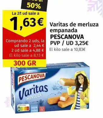 Maskom Supermercados Varitas de merluza empanada pescanova oferta