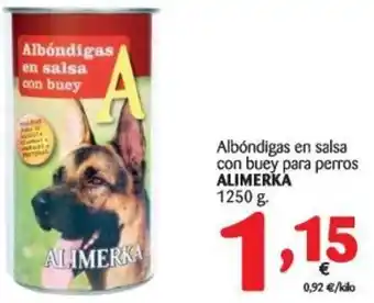 Alimerka Alimerka Albóndigas en salsa con buey para perros 1250g oferta