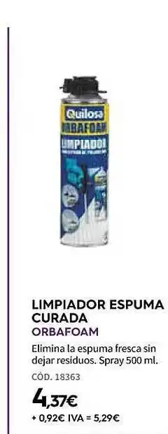 ferrOkey Limpiador espuma curada orbafoam oferta