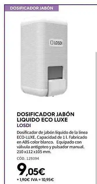ferrOkey Dosificador jabón liquido eco luxe losdi oferta