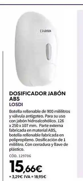 ferrOkey Dosificador jabón abs losdi oferta