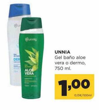 Alimerka Unnia gel baño aloe vera o dermo oferta