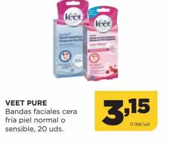 Alimerka Veet pure bandas faciales cera fria piel normal o sensible oferta