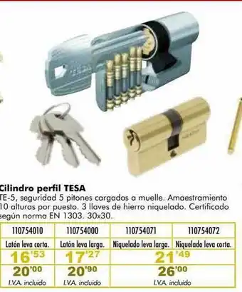 Coinfer Cilindro perfil tesa oferta