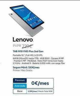 Movistar Lenovo tab m10 fhd plus 2nd gen oferta