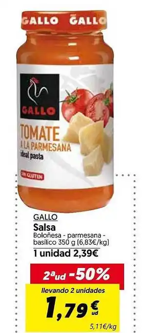 Hiper Usera 2a ud -50% gallo salsa oferta