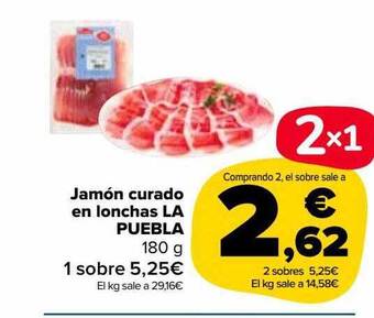 Carrefour Market Jamón curado en lonchas la puebla oferta