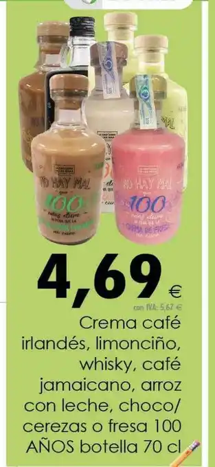 Cash Ifa Crema café irlandés limonciño whisky café jamaicano arroz con leche choco - cereza o fresa 100 años botella oferta