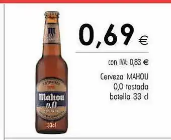 Cash Ifa Cerveza mahou 0.0 tostada botella oferta