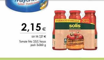 Cash Ifa Tomate frito solis frasco pack 3 oferta