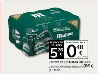 Supermercados Charter Cerveza clásica mahou oferta
