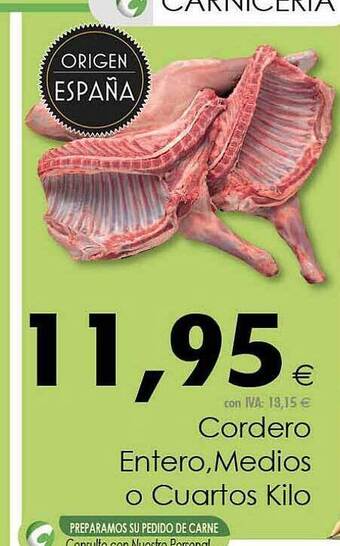 Cash Ifa Cordero entero medios o cuartos kilo oferta